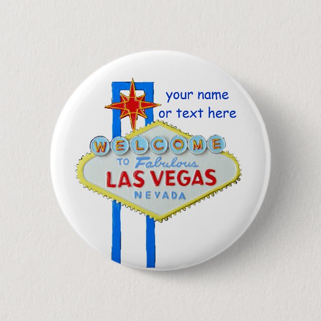 Badge Rond 5 Cm Étiquette nommée de Las Vegas (Devant)