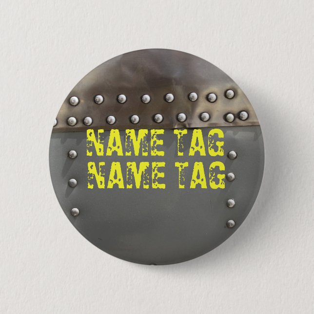 BADGE ROND 5 CM ÉTIQUETTE NOMMÉE DE RIVITING (Devant)