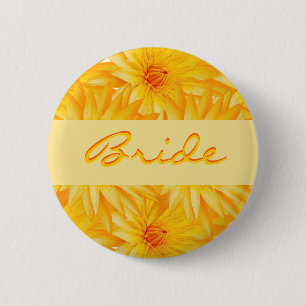 Badge Rond 5 Cm Étiquettes nommées de mariage - insignes jaunes