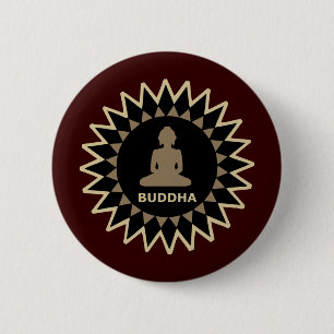 Badge Rond 5 Cm Étoile Bouddha