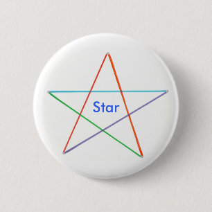 Badge Rond 5 Cm Étoile - cinq ont coloré des boutons de récompe