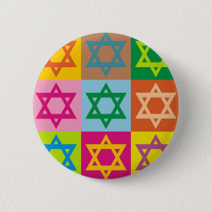 Badge Rond 5 Cm Étoile de David
