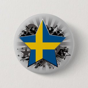 Badge Rond 5 Cm Étoile de la Suède