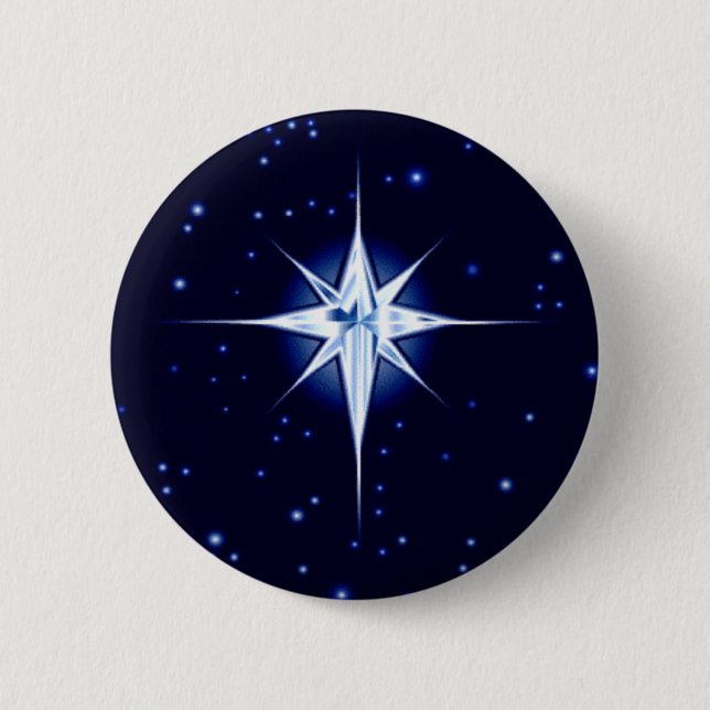 Badge Rond 5 Cm Étoile de nativité de Noël (Devant)