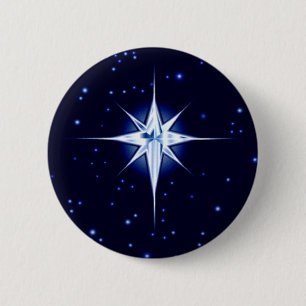 Badge Rond 5 Cm Étoile de nativité de Noël
