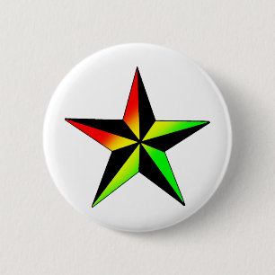 Badge Rond 5 Cm Étoile de Rasta