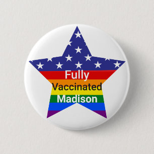 Badge Rond 5 Cm Étoile entièrement vaccinée