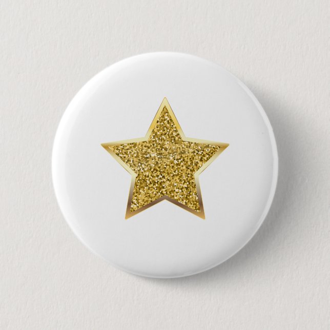 Badge Rond 5 Cm étoile parties scintillant (Devant)