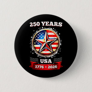 Badge Rond 5 Cm Étoile patriotique USA 250e anniversaire