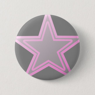 Badge Rond 5 Cm Étoile rose