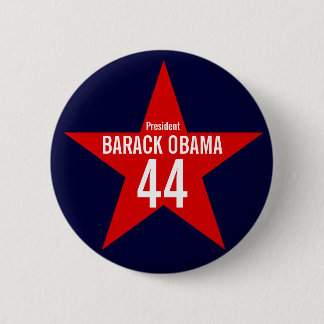 BADGE ROND 5 CM ÉTOILE ROUGE OBAMA