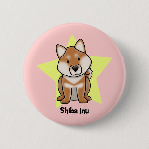 Badge Rond 5 Cm Étoile Shiba Inu de Kawaii