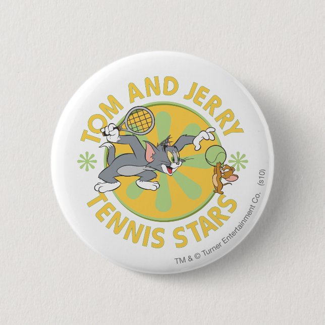 Badge Rond 5 Cm Étoiles de tennis Tom et Jerry 5 (Devant)