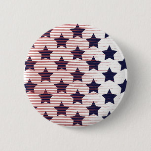 Badge Rond 5 Cm Étoiles et rayures 4 juillet Amérique