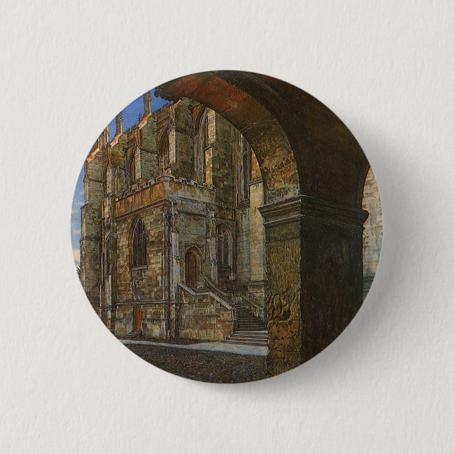 Badge Rond 5 Cm Eton College Chapelle par Anna Alma Tadema (Devant)