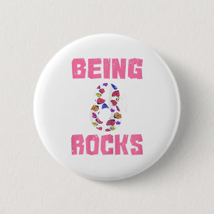 Badge Rond 5 Cm Être 8 Rocks Anniversaire Escalade fille