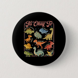 Badge Rond 5 Cm être différent Acceptation de l'autisme Dinosaure