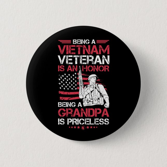 Badge Rond 5 Cm Être Vétérinaire Du Vietnam Est Un Grand-Père Cade (Devant)