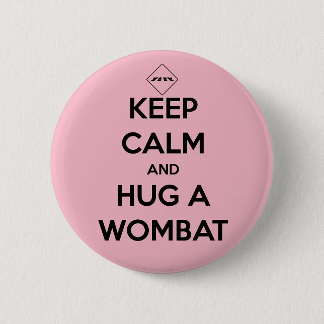 Badge Rond 5 Cm étreignez un wombat - insigne (Devant)