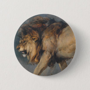 Badge Rond 5 Cm Étude d'un lion (par Edwin Henry Landseer)