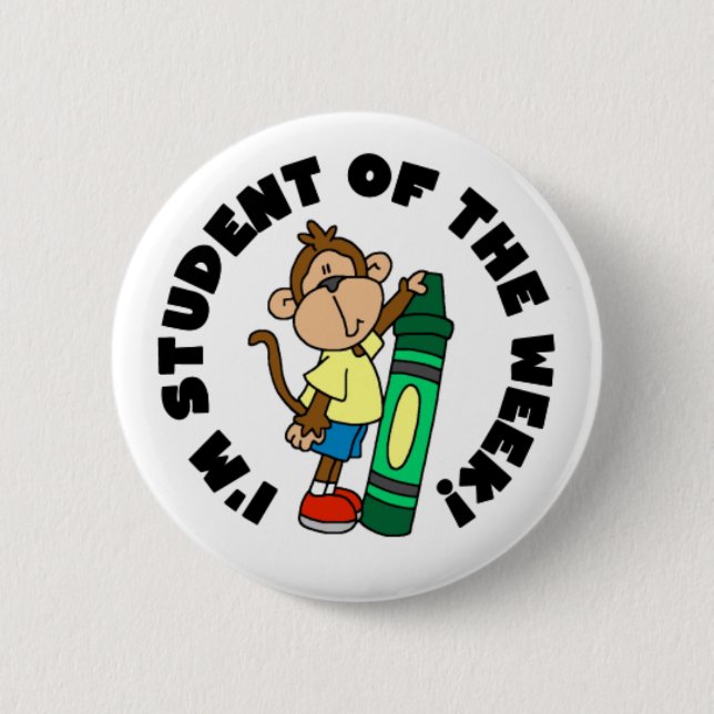 Badge Rond 5 Cm Étudiant de singe de la semaine (Devant)