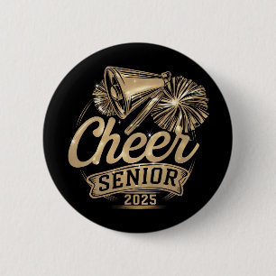 Badge Rond 5 Cm Étudiant en dernière année 2025 Cheerleader Promot