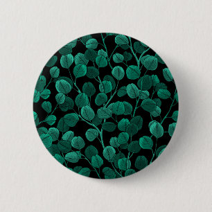 Badge Rond 5 Cm Eucalyptus noir