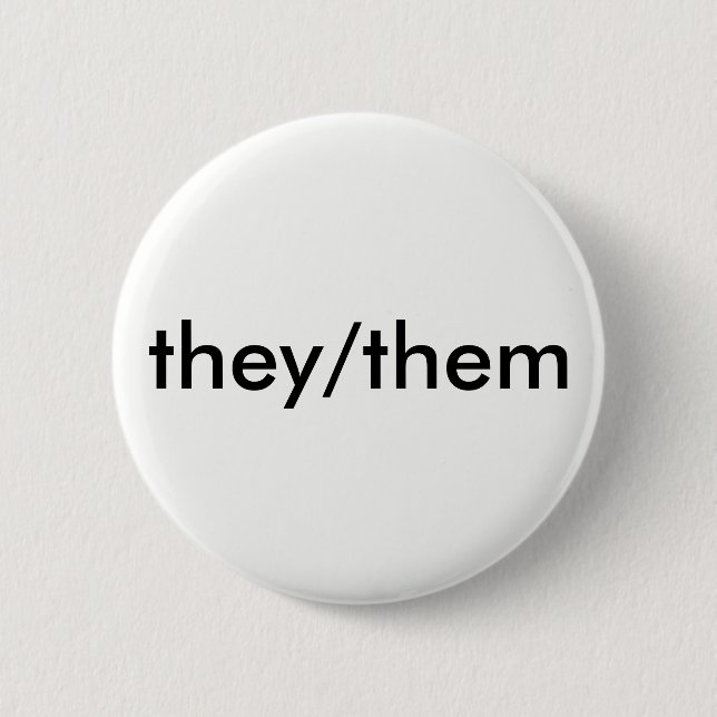 Badge Rond 5 Cm eux/eux bouton de pronom (Devant)