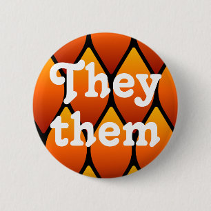Badge Rond 5 Cm Eux/Eux Dragon Scales Pronoun Bouton