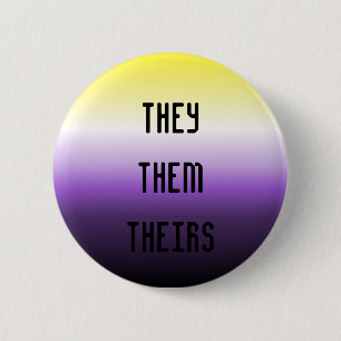 Badge Rond 5 Cm Eux/eux/leur bouton de pronom