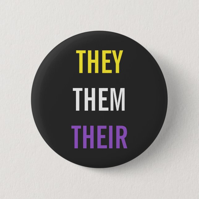 Badge Rond 5 Cm Eux/eux/leurs pronoms (Devant)