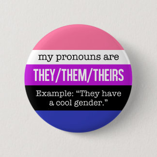 Badge Rond 5 Cm Eux/eux pronoms - drapeau de Genderfluid