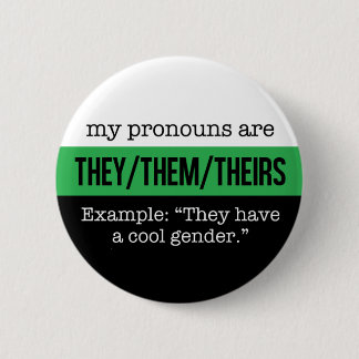 Badge Rond 5 Cm Eux/eux pronoms - drapeau de Neutrois