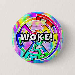 Badge Rond 5 Cm ÉVEILLÉ ! (vous pouvez changer les mots)