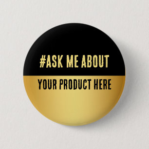 Badge Rond 5 Cm Événement de lancement commercial Black & Gold