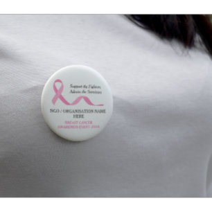 Badge Rond 5 Cm Événement de sensibilisation au cancer du sein Pro