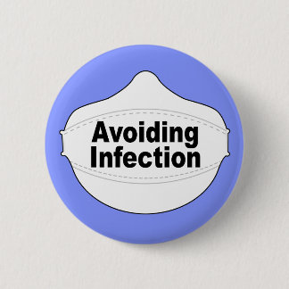 Badge Rond 5 Cm Éviter la broche de masque d'infection