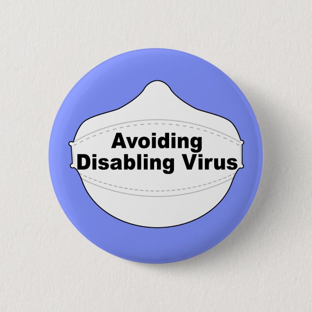 Badge Rond 5 Cm Éviter la désactivation d'une broche de masque de  (Devant)