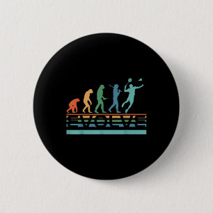 Badge Rond 5 Cm Évolution de joueur de badminton drôle et nerd Spo