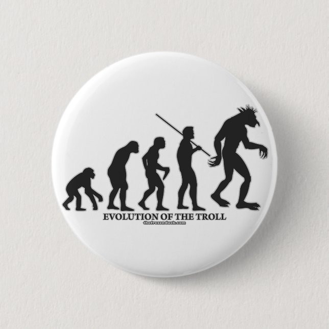 Badge Rond 5 Cm Évolution de Troll (Devant)