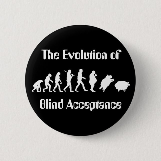 Badge Rond 5 Cm Évolution drôle de parodie de l'homme (Devant)