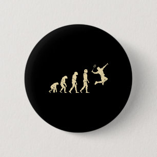 Badge Rond 5 Cm Evolution Joueur Badminton Navette Racket 1