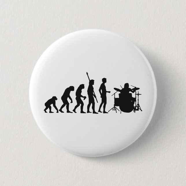 Badge Rond 5 Cm évolution plus drummer (Devant)