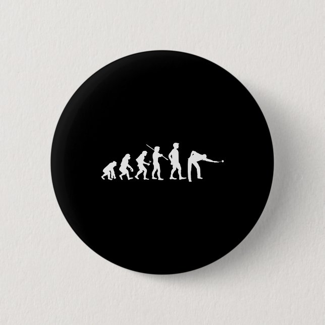 Badge Rond 5 Cm Evolution Pool Drôle Pool Joueur Billard (Devant)
