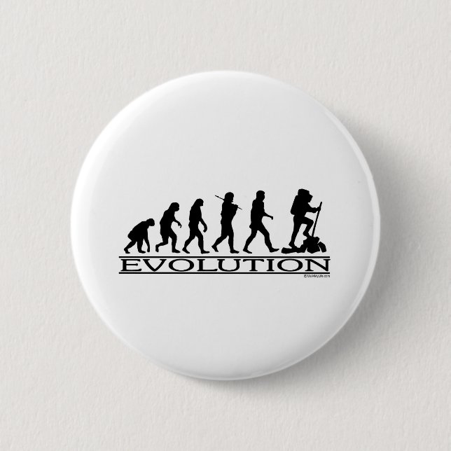 Badge Rond 5 Cm Évolution - randonnée (Devant)