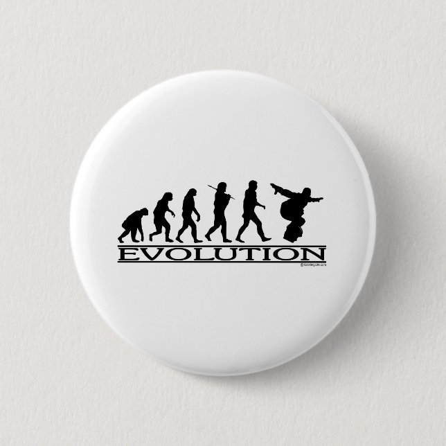 Badge Rond 5 Cm Évolution - snowboarding (Devant)
