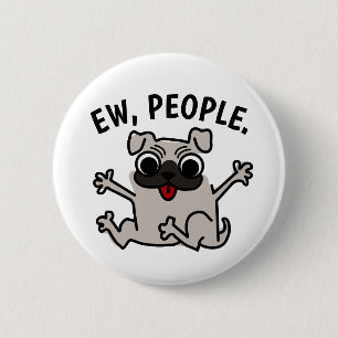 BADGE ROND 5 CM EW, PEOPLE DOG BOUTON