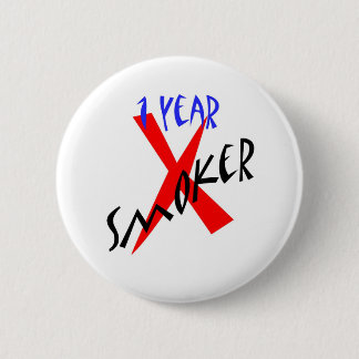 Badge Rond 5 Cm Ex-fumeur de rouge de 1 an