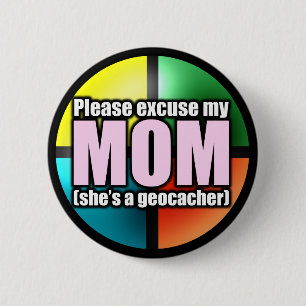 Badge Rond 5 Cm Excusez mon bouton de maman