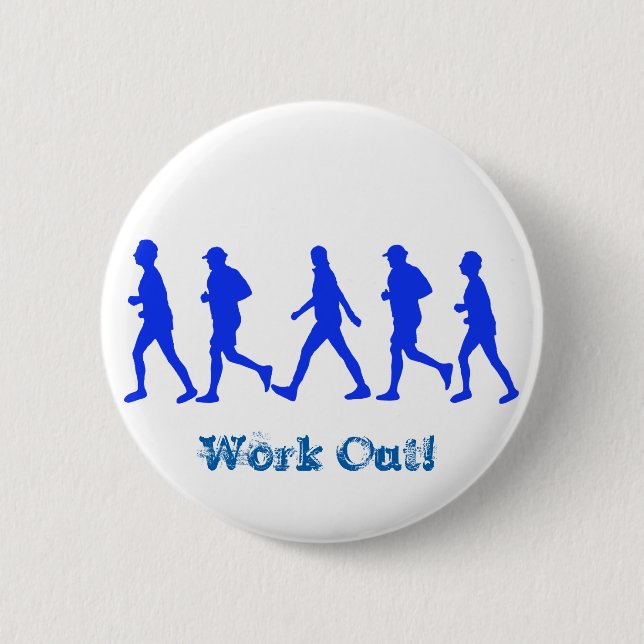 Badge Rond 5 Cm Exécution De L'Exercice De Jogging (Devant)